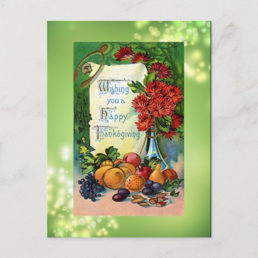 Antique Happy Thanksgiving Postcard Reproduction Feestdagenkaart (Voorkant)