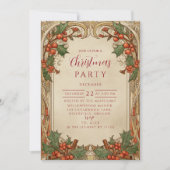 Antique Holly Berry Christmas Kaart (Voorkant)