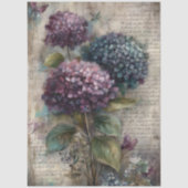 Antique Hydrangea Botanical Art Decoupage Tissuepapier (Voorkant)