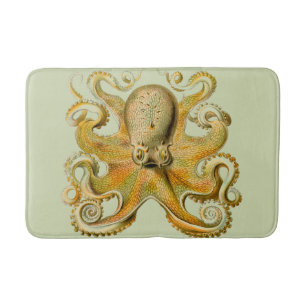 Antique illustratie van octopus zeemonster badmat