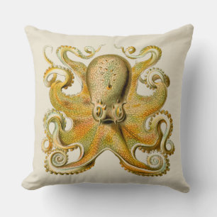 Antique illustratie van octopus zeemonster kussen