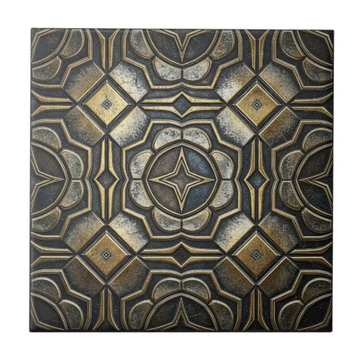 Antique Iron Industrial Geometric #10 ID1227 Tegeltje (Voorkant)