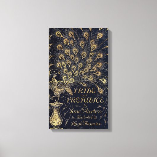 Antique Jane Austen Pride and Prejudice Peacock Canvas Afdruk (Voorkant)