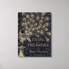 Antique Jane Austen Pride and Prejudice Peacock Canvas Afdruk