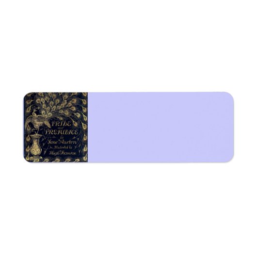 Antique Jane Austen Pride and Prejudice Peacock Etiket (Voorkant)