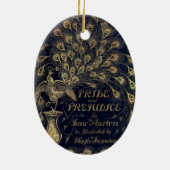 Antique Jane Austen Pride and Prejudice Peacock Keramisch Ornament (Achterkant)