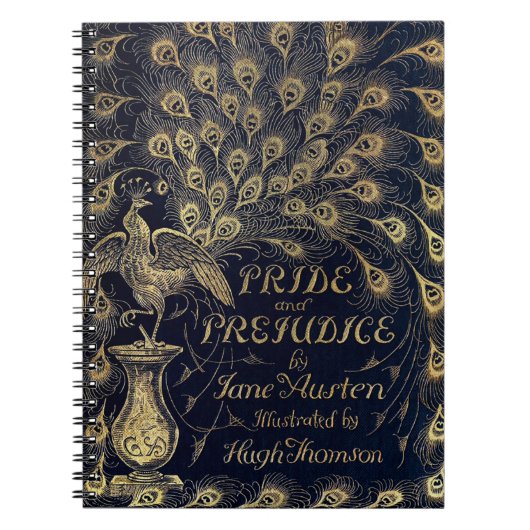 Antique Jane Austen Pride and Prejudice Peacock Notitieboek (Voorkant)