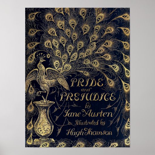 Antique Jane Austen Pride and Prejudice Peacock Poster (Voorkant)