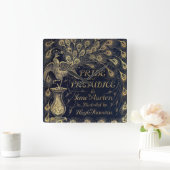 Antique Jane Austen Pride and Prejudice Peacock Vierkante Klok (Huis)