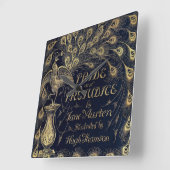 Antique Jane Austen Pride and Prejudice Peacock Vierkante Klok (Hoek)
