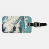 Antique Japanese Blue Waves Ocean Print Bagagelabel (Voorkant horizontaal)
