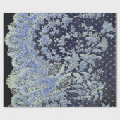 ANTIQUE KANT PATROON GIFTVERPAKKINGSPAPIER IN BLAU CADEAUPAPIER (Vlak)