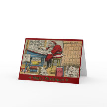 Antique Kerstman Controleert Lijsten Aangepast