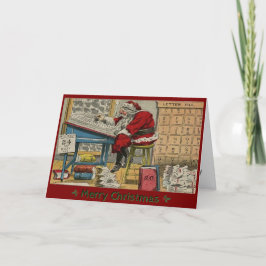 Antique Kerstman Controlelijsten Aangepast Feestdagen Kaart