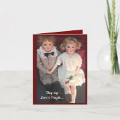 Antique kinderpoppen zoet stel kaart  (Voorkant)