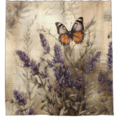 Antique Lavender Butterfly Art Douchegordijn (Voorkant)
