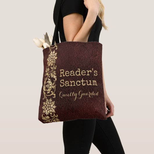 Antique Library Book Ornate Border Book Lovers Tote Bag (Dichtbij)
