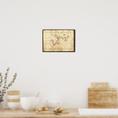 Antique Map Indian Ocean Agnese Atlas 1544 A.D. Poster (Keuken)