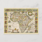 Antique Map of Africa by Hondius and Jansson Briefkaart (Voorkant)