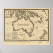 Antique Map of Australia 1826 Poster (Voorkant)