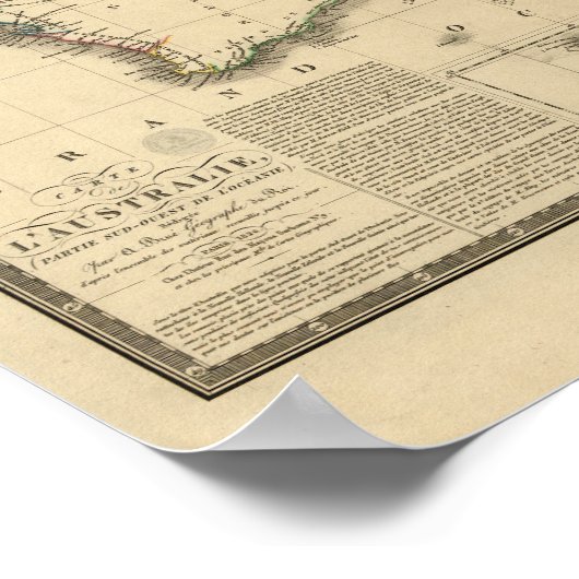 Antique Map of Australia 1826 Poster (Hoek)