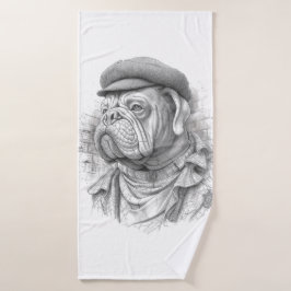 Antique Marble Bulldog Minister Guest Towel Badhanddoek