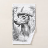 Antique Marble Dachshund Statue Hand Towel Bad Handdoek (Handdoek)