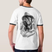 Antique Marble Fireman Rottweiler T-shirt (Achterkant)