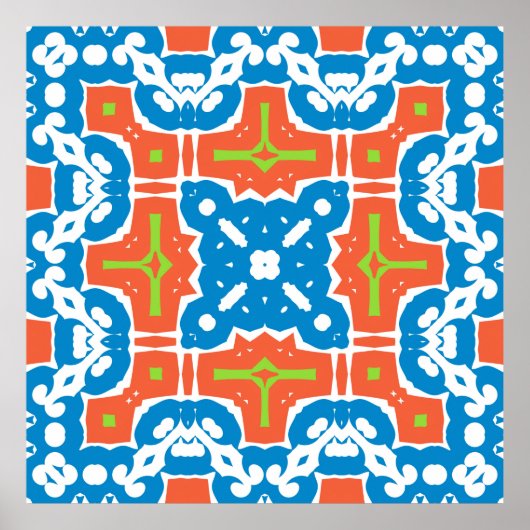 Antique Mexican talavera ceramic. Zamelvintage Poster (Voorkant)