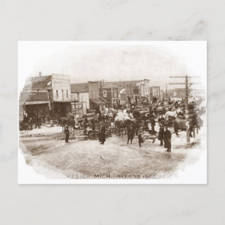 Antique Mich MI Street View ~ 1909 Feestdagenkaart