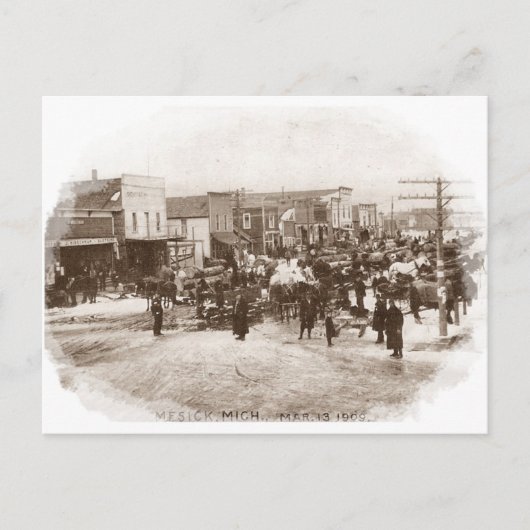 Antique Mich MI Street View ~ 1909 Feestdagenkaart (Voorkant)