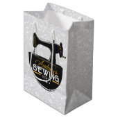 Antique Naaimachine VOEG NAAM Toe Naaister Kleerma Medium Cadeauzakje (Voorkant Gekanteld)