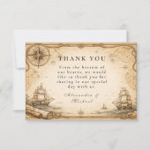Antique Nautical Map Wedding Bedankkaart (Voorkant)