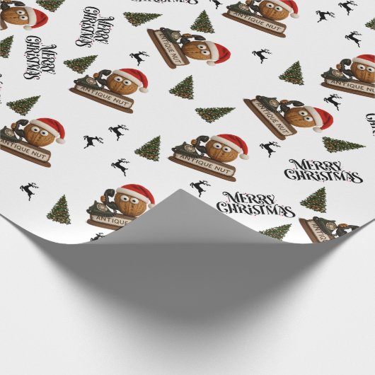 Antique Nut Christmas Wrapping Paper Cadeaupapier (Hoek)