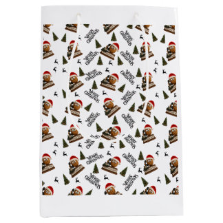 Antique Nut Christmas Wrapping Paper Medium Cadeauzakje