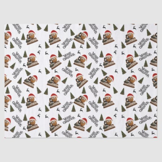 Antique Nut Christmas Wrapping Paper Tissuepapier (Voorkant)