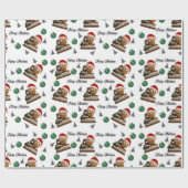Antique Nut With Retro Phone Christmas Pattern Cadeaupapier (Vlak)