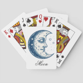 Antique of moon drawing pokerkaarten