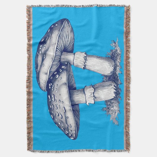 Antique of mushroom drawing deken (Voorkant Verticaal)