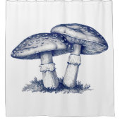 Antique of mushroom drawing douchegordijn (Voorkant)