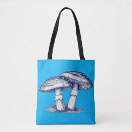 Antique of mushroom drawing tote bag