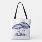 Antique of mushroom drawing tote bag (Achterkant)