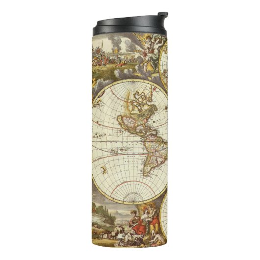 Antique Old World Map by Frederick de Wit, c. 1680 Thermosbeker (Gedraaid links)