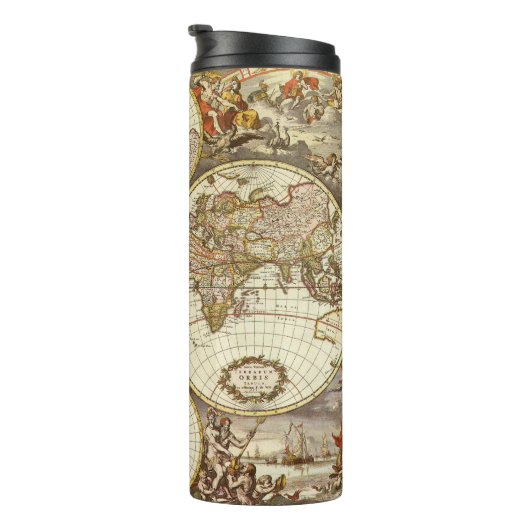 Antique Old World Map by Frederick de Wit, c. 1680 Thermosbeker (Geroteerd rechts)