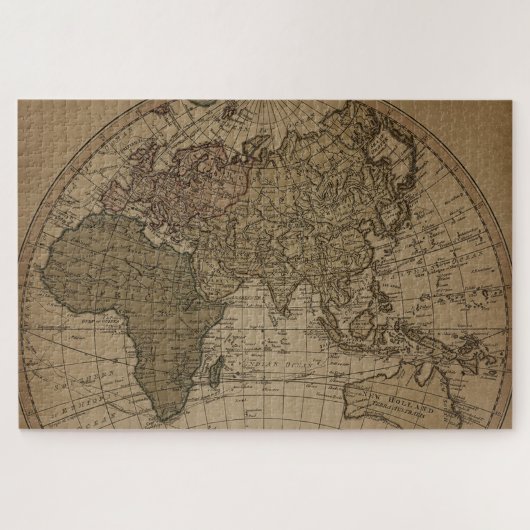 Antique Old World Map Sepia Gift Legpuzzel (Horizontaal)