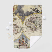 Antique Oude Kaart Geïnspireerd (4) Golfhanddoek (Insitu)