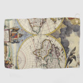Antique Oude Kaart Geïnspireerd (4) Golfhanddoek (Horizontaal)