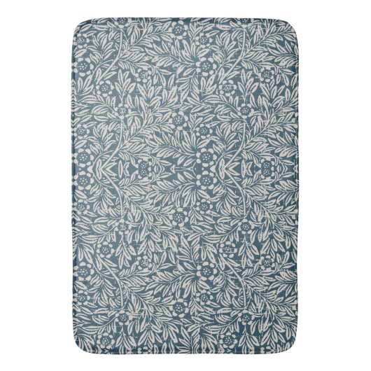 Antique Pattern of Worn out Leaves Blue Background Badmat (Voorkant Verticaal)