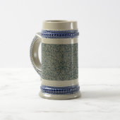 Antique Pattern of Worn out Leaves Blue Background Bierpul (Voorkant links)
