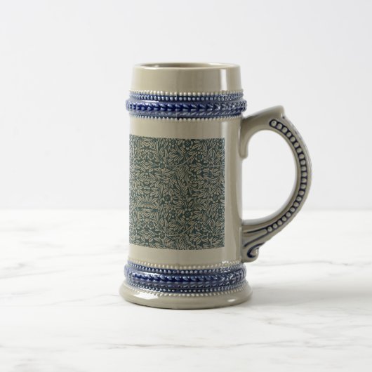 Antique Pattern of Worn out Leaves Blue Background Bierpul (Rechts)